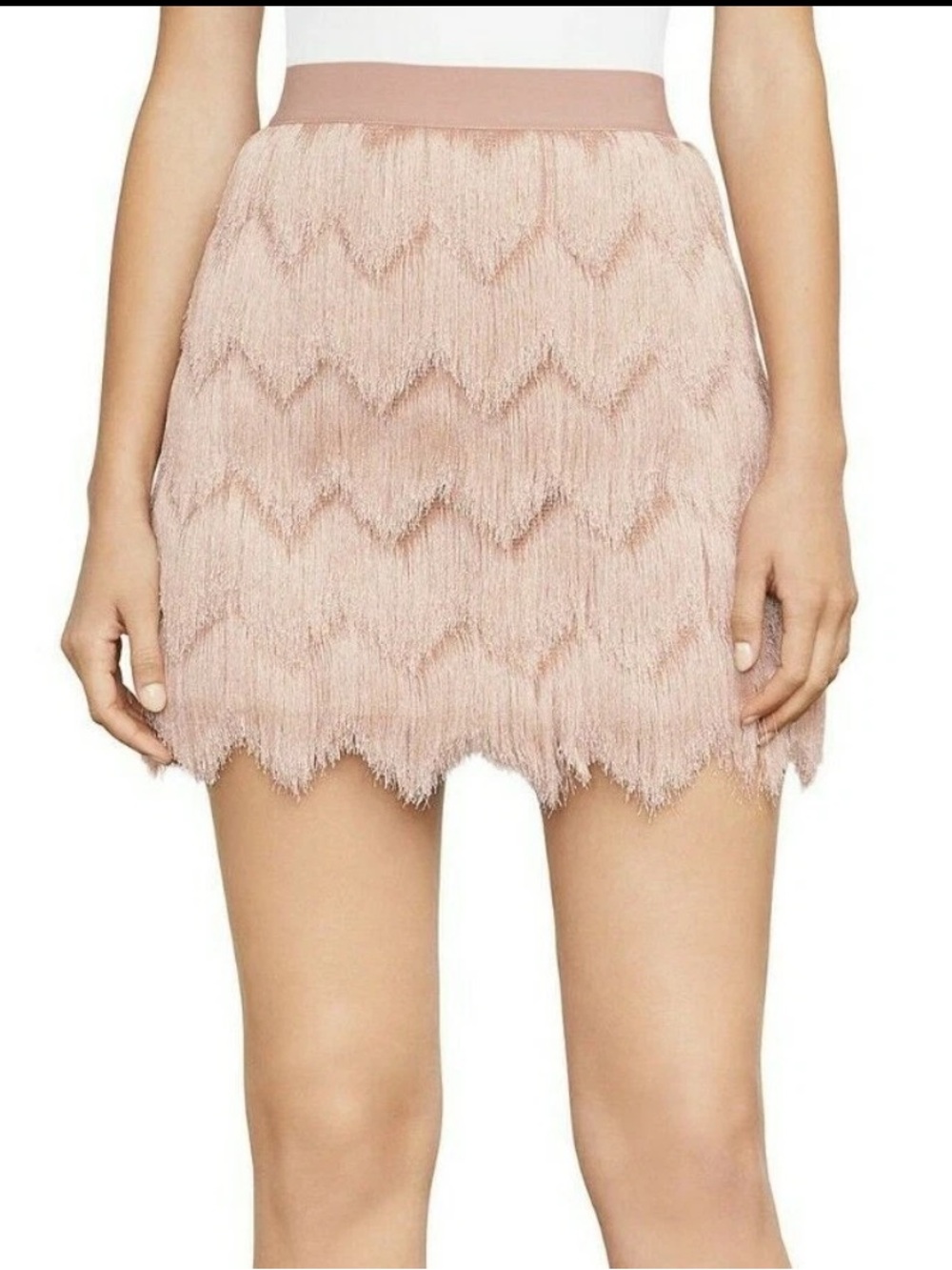 BCBGMAXAZRIA Modie Crochet Fringe Mini Skirt - Picture 1 of 9
